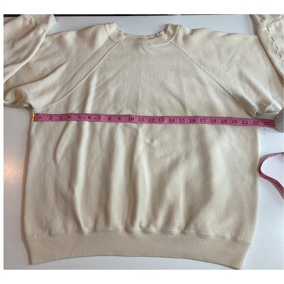 Vintage Hanes Her Way Size Large Sweatshirt Off White Single Stitch - Picture 3 of 9